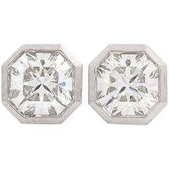 Tiffany & Co. Lucida Hexagon Diamond Platinum Earrings