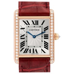 Cartier Montre Tank Louis en or rose et diamants pour femmes WJTA0014