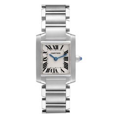 Cartier Tank Francaise Small Silver Dial Steel Ladies Watch W51008Q3 Box Papers