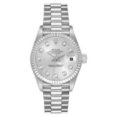 Rolex President White Gold Diamond Dial Ladies Watch 79179 Box Papers