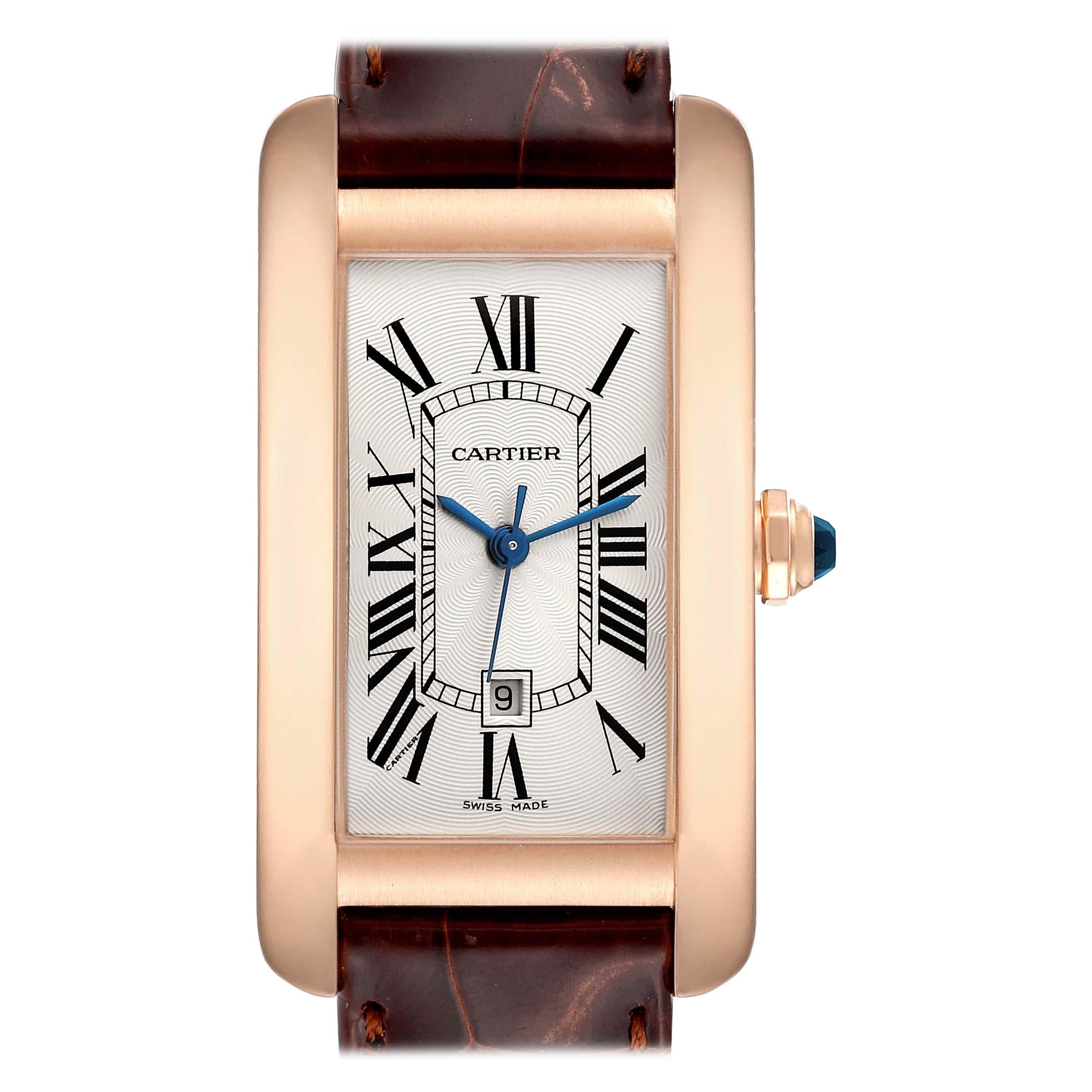 Cartier Tank Americaine Midsize Rose Gold Ladies Watch W2620030 Box Papers