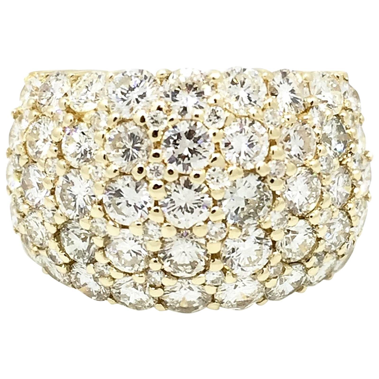 3.82 carats Pave Diamond Wide Band Ring  For Sale