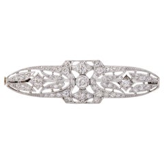 Broche Art Déco de diamantes y platino