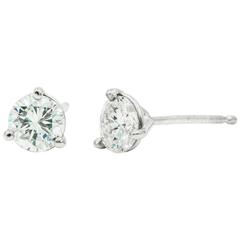 Diamond Studs in 14 Karat White Gold Mounting, Martini-Style 10