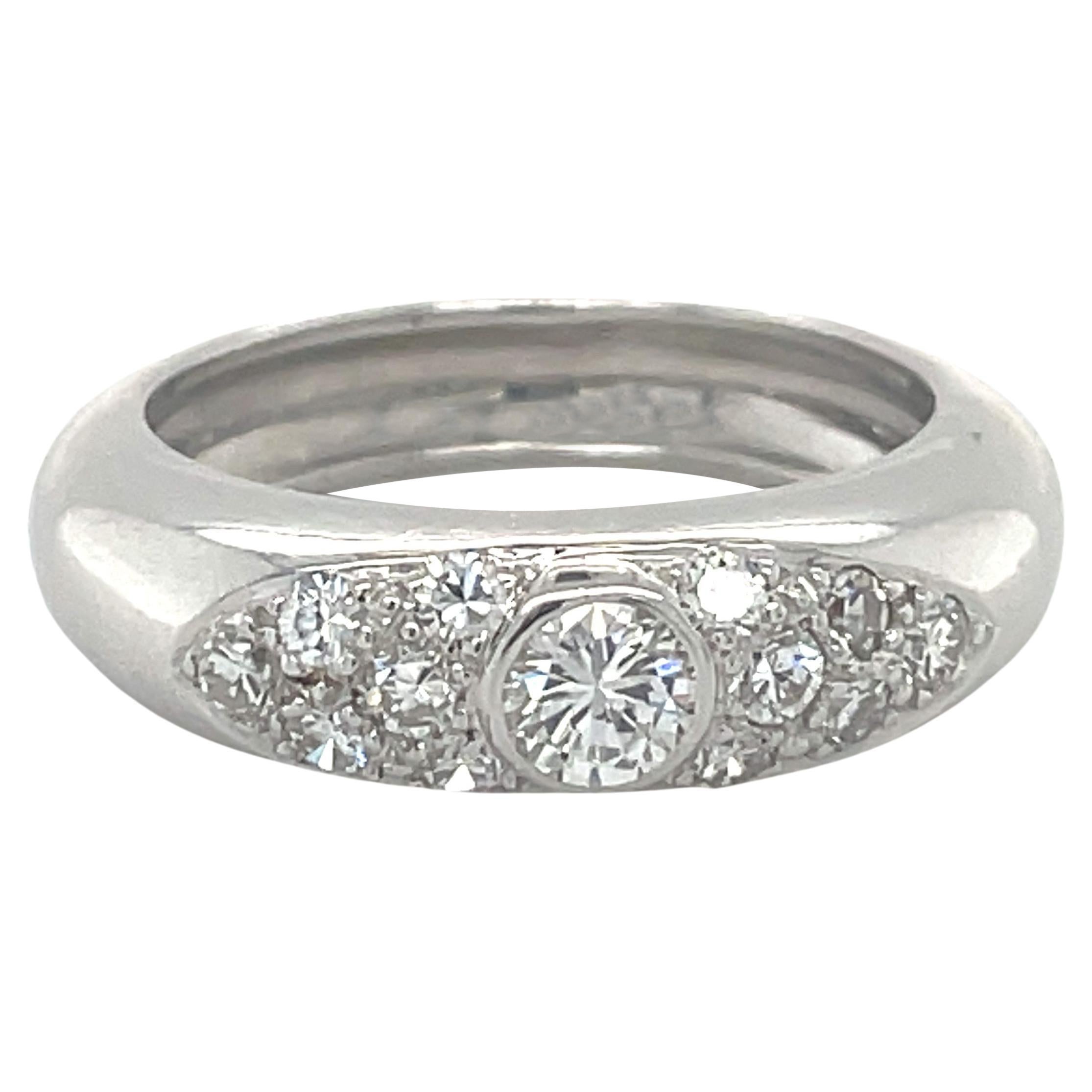 Bague de fiançailles en or blanc massif 18 carats et diamants ronds de 0,50 carat