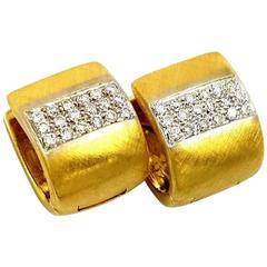 Roberto Coin  Burnished Finish 2 Carat Diamond Huggie Earrings