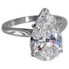 J. Birnbach GIA 4.41 carat Pear Shape Diamond Solitaire Engagement Ring