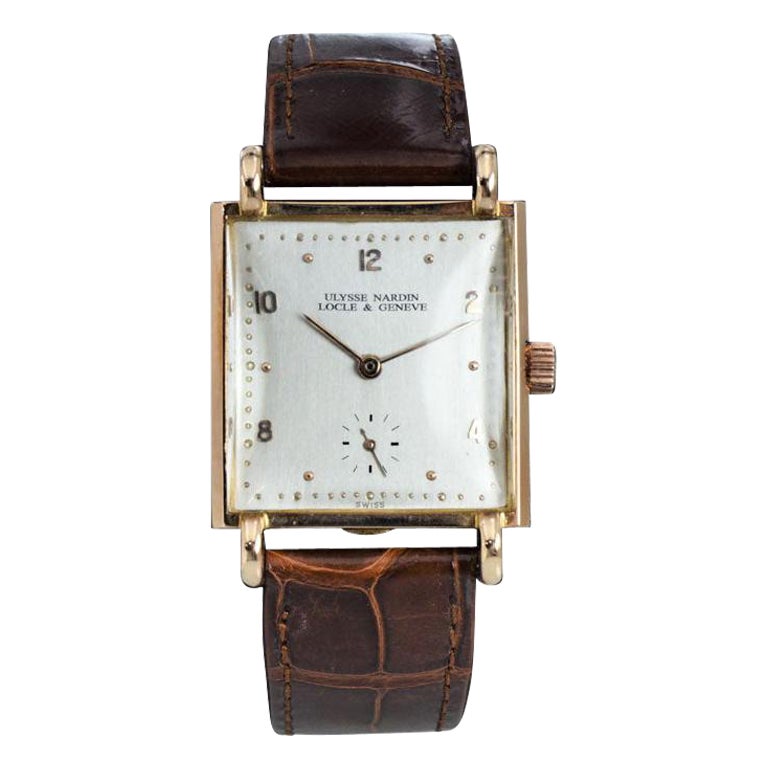 Ulysse Nardin Rose Gold Art Deco Original Crystal and Crown Manual Watch