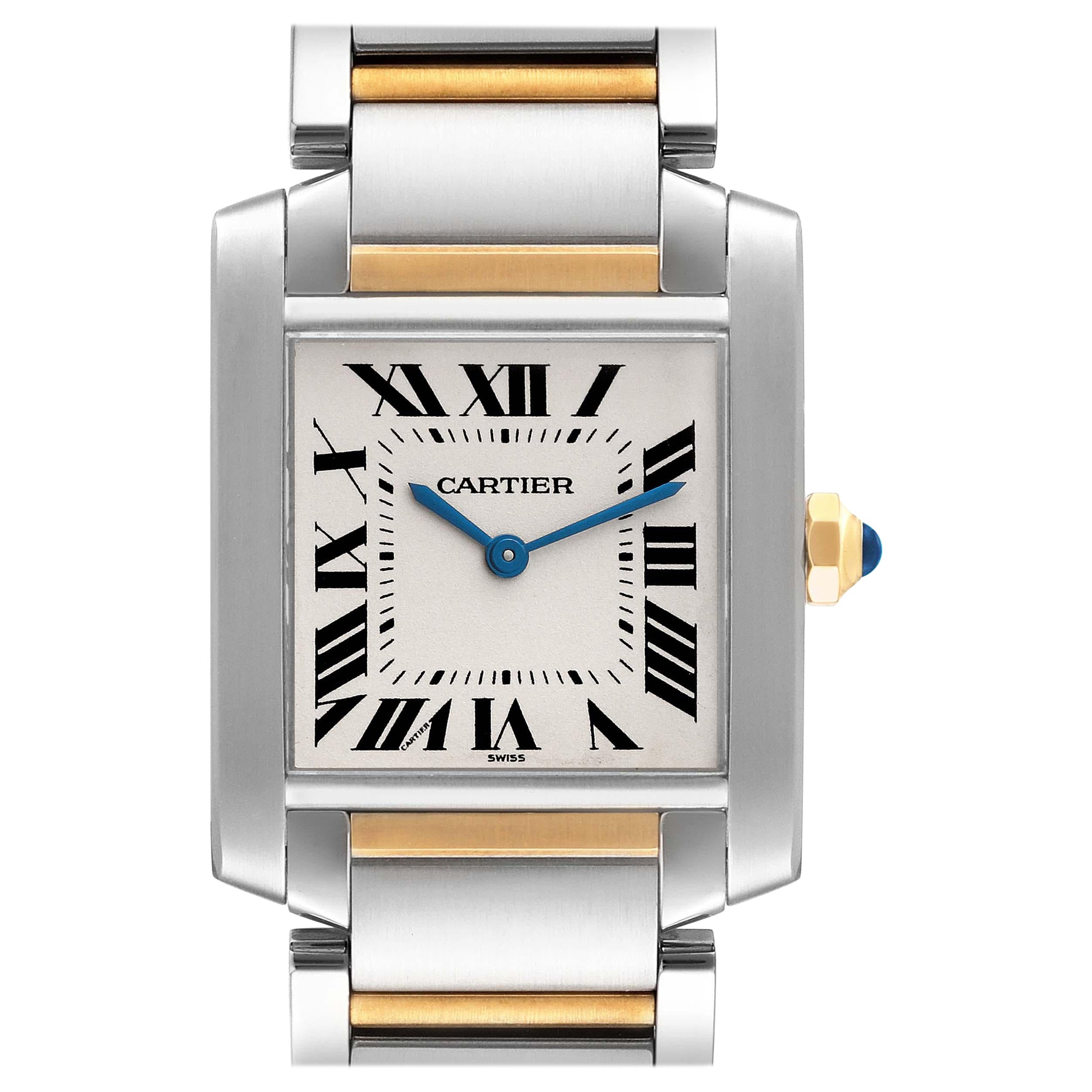 Cartier Tank Francaise Midsize Steel Yellow Gold Ladies Watch W2TA0003