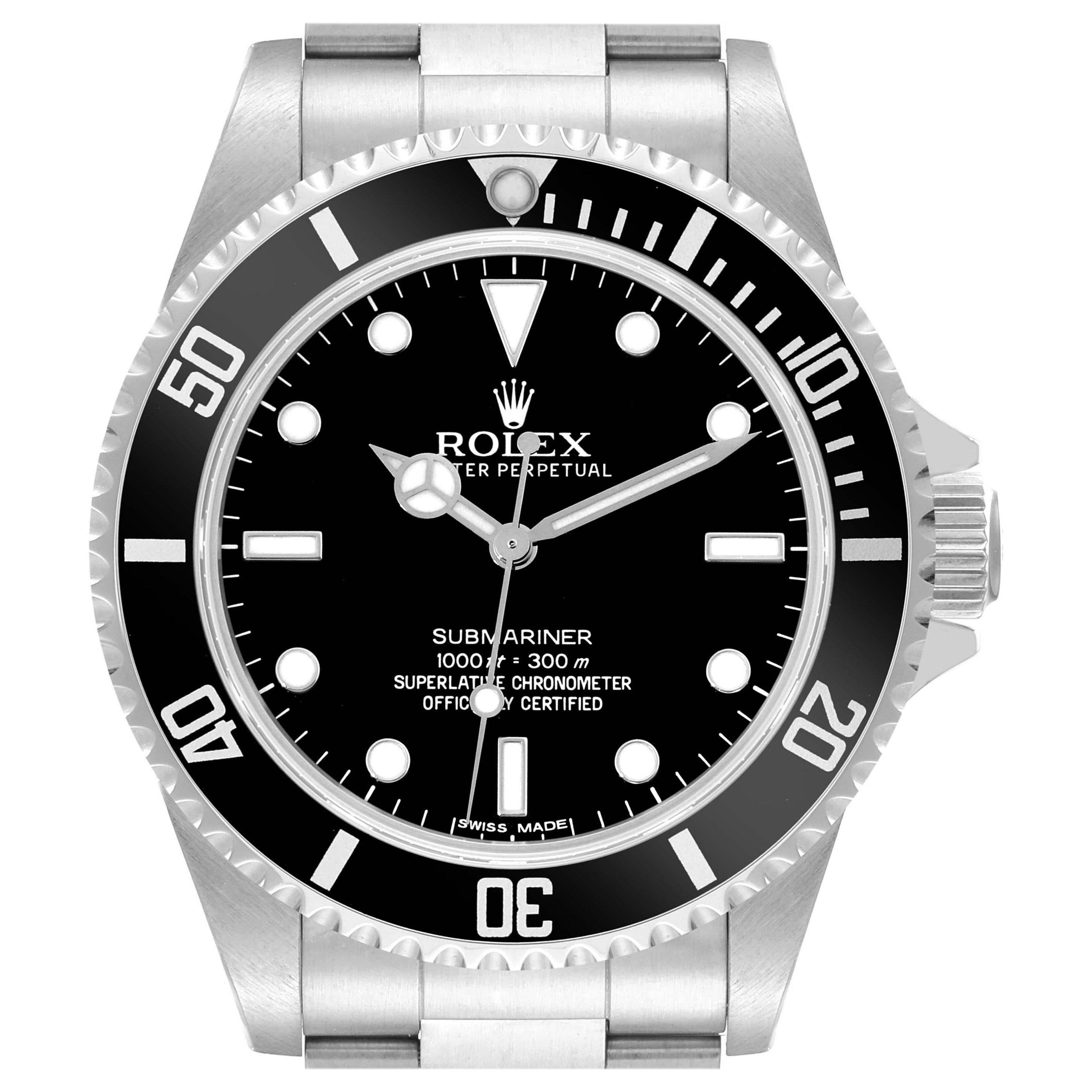Rolex Submariner No Date 40mm 4 Liner Steel Mens Watch