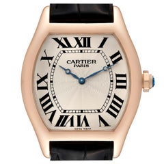 Cartier Tortue XL CPCP Collection Silver Dial Rose Gold Mens Watch 2763