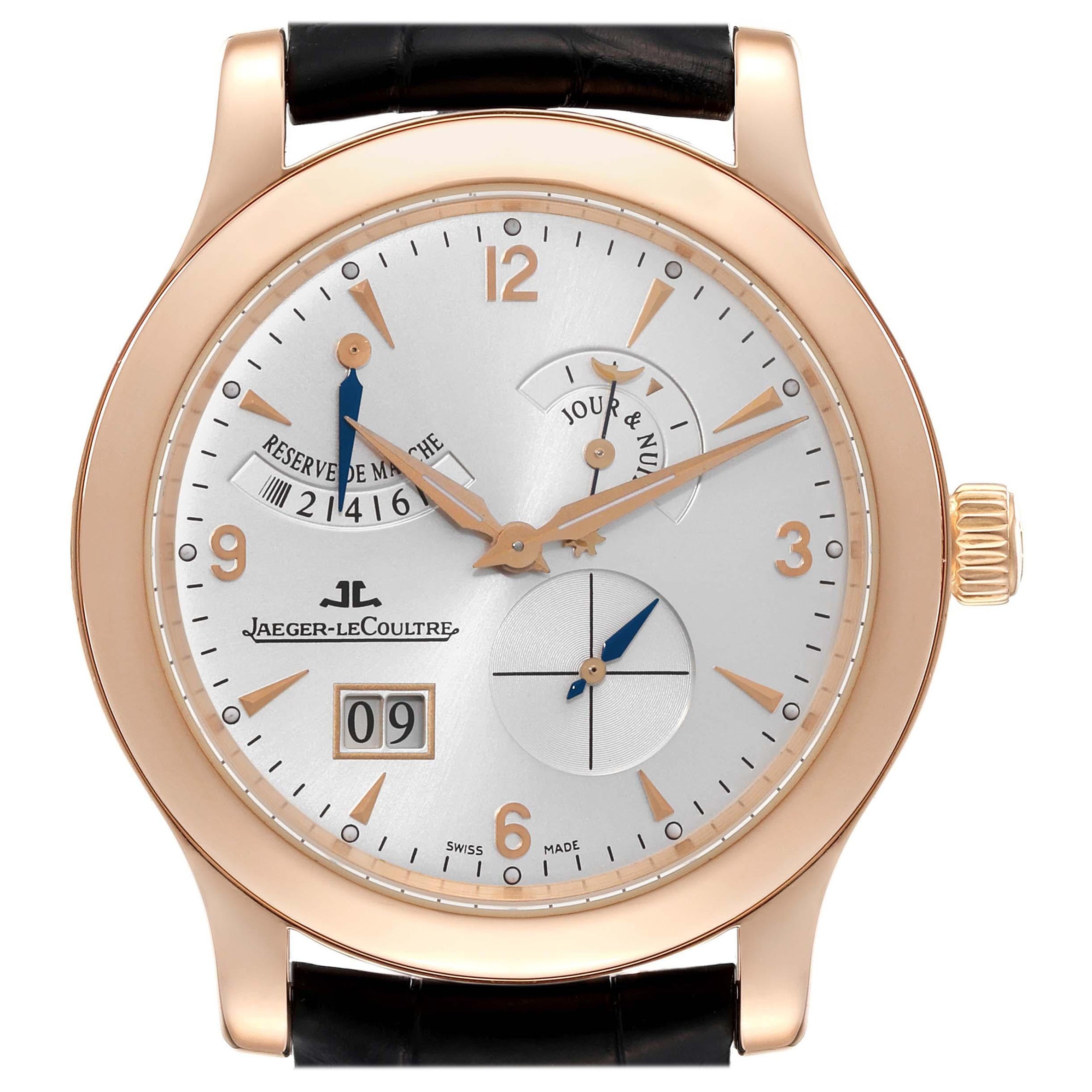Jaeger Lecoultre Master Eight Days Rose Gold Watch 146.2.17.S Q1602420 For Sale
