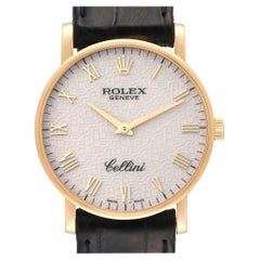 Rolex Cellini Classic Yellow Gold Ivory Anniversary Dial Mens Watch 5115 Card