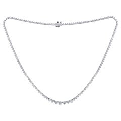 Diana M. Custom 5.00 Cts Round Diamonds  16" 14k White Gold Necklace
