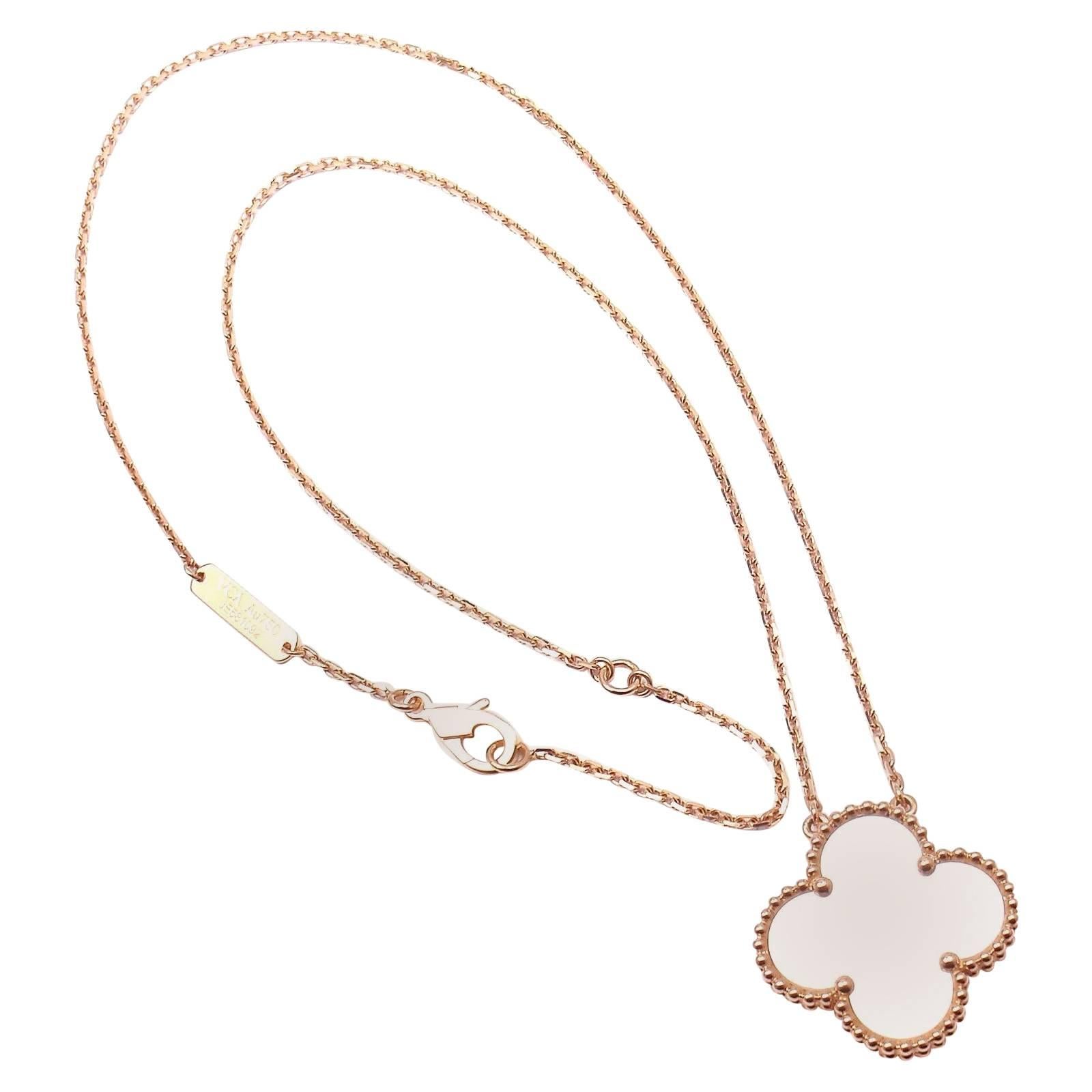 Van Cleef & Arpels Alhambra Mother Of Pearl Ginza Special Rose Gold Necklace