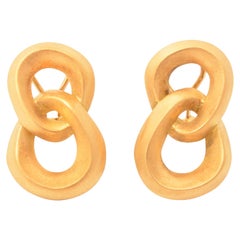 Retro Angela Cummings Double Loop Gold Earrings