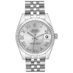 Rolex Datejust Midsize 31 Steel White Gold Ladies Watch 178274 Box Card