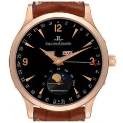 Jaeger Lecoultre Master Moonphase Rose Gold Mens Watch 140.2.98.S Box Papers