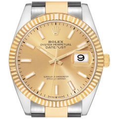 Rolex Datejust Steel Yellow Gold Champagne Dial Mens Watch 126233 Box Card