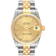 Used Rolex Datejust Midsize Steel Yellow Gold Ladies Watch 68273 Box Papers