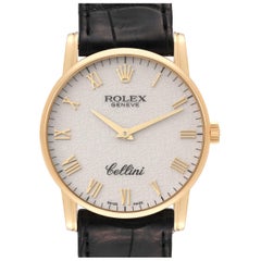 Rolex Cellini Classic Yellow Gold Ivory Anniversary Dial Mens Watch 5116
