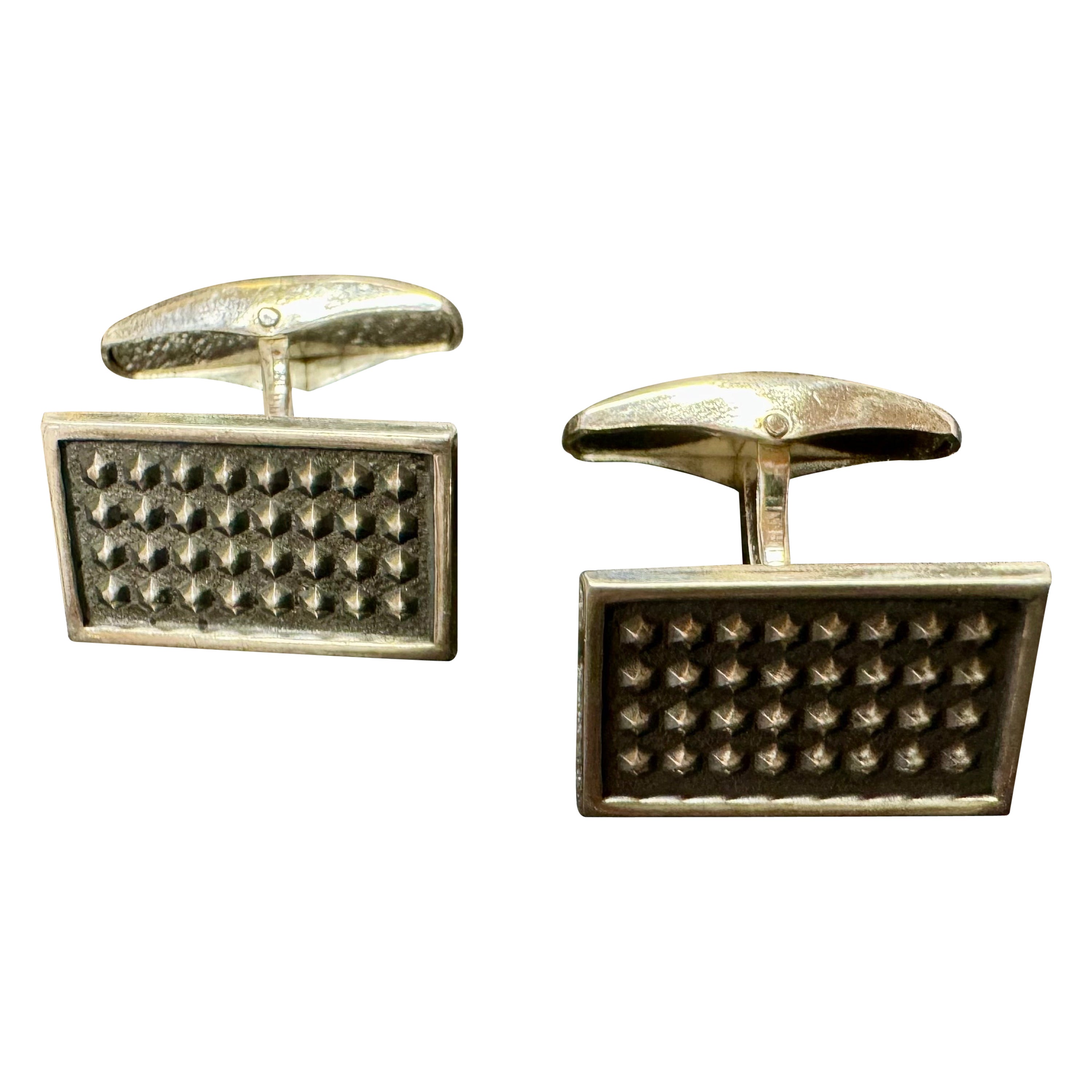 Boutons de manchette en argent Turun Hopea 1966 Made in Finland en vente