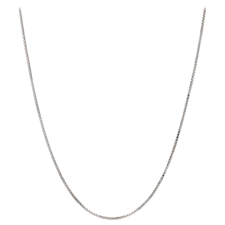 NEW Box Chain Necklace 16" - 14k White Gold Spring Ring Clasp
