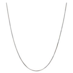 NEW Box Chain Necklace 16" - 14k White Gold Spring Ring Clasp