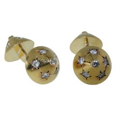 Cartier Diamond Gold Cufflinks