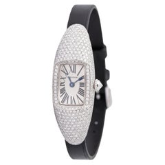Reloj de pulsera Cartier Colección Casque Engastado con diamantes Oro blanco 18 quilates