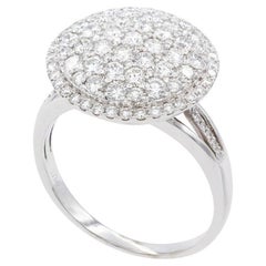 18k White Gold and Diamond Micro Pave Dome Button Style Rings 2.00ctw