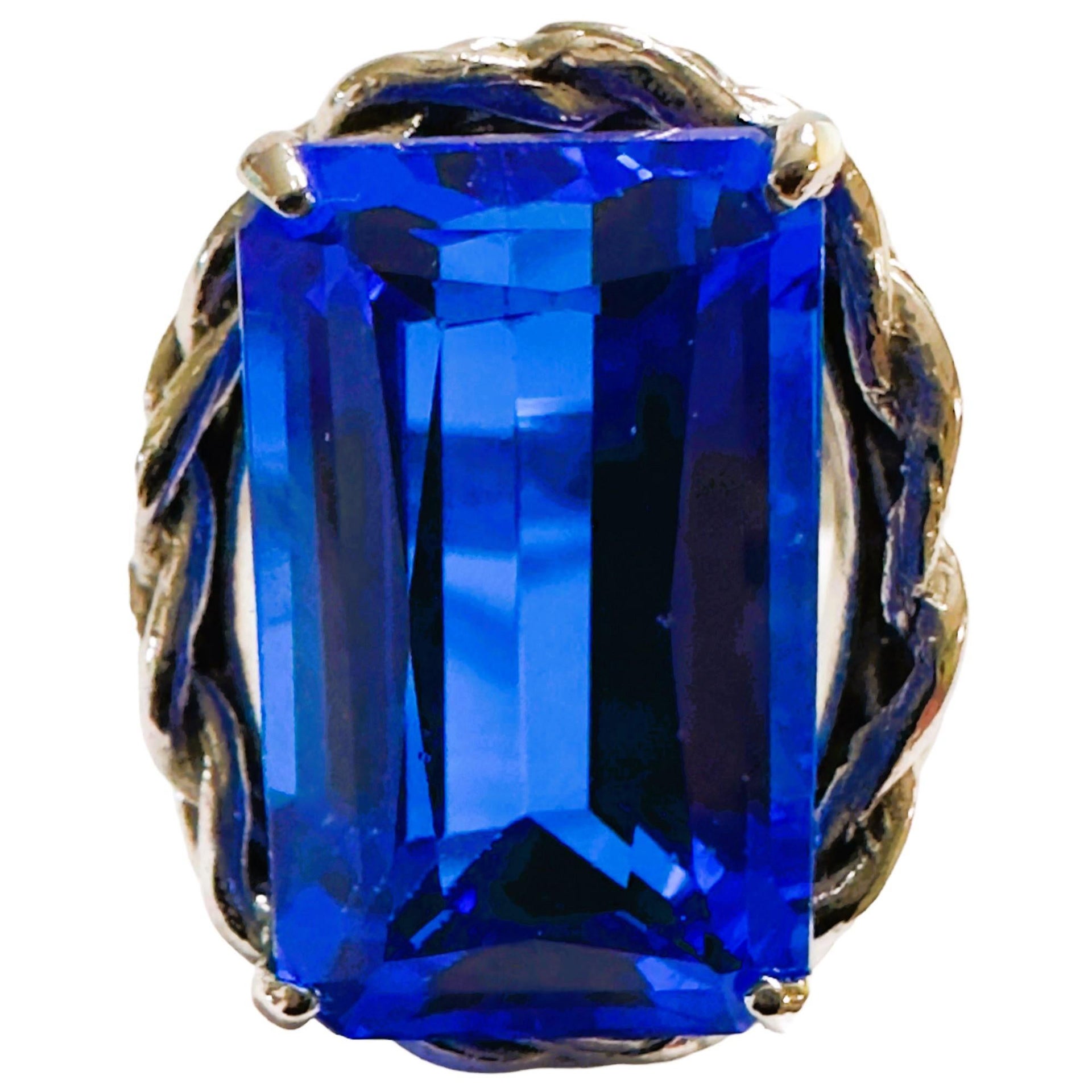 Bague africaine neuve IF 11,60 carats topaze bleue suisse taille 7,25
