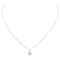 Ferrucci 0.26 carat Diamonds Halo 18k white gold Necklace