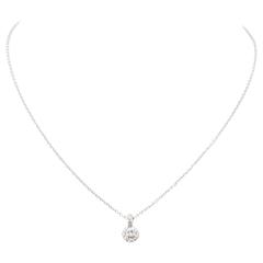 Ferrucci 0.26 carat Diamonds Halo 18k white gold Necklace