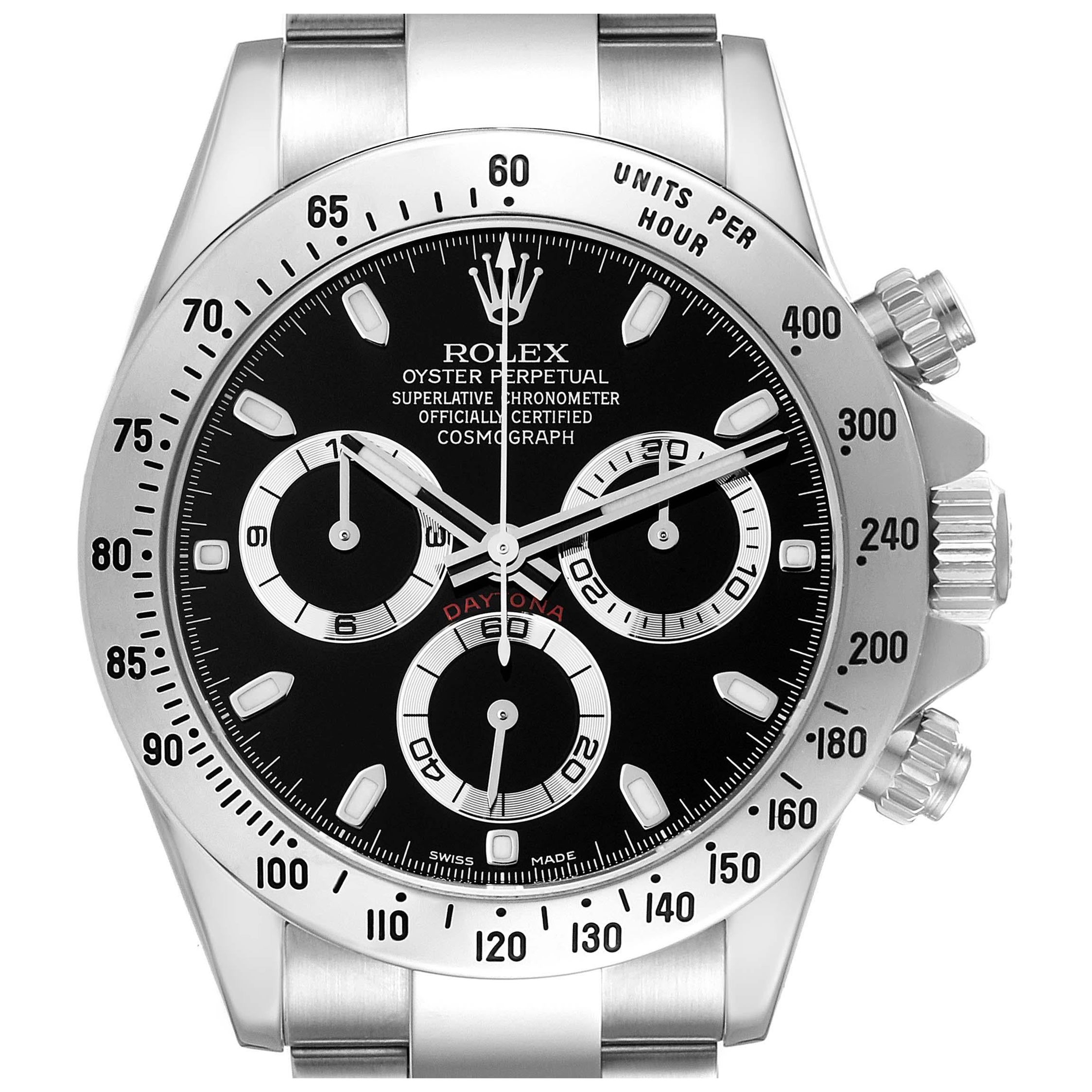 Rolex Daytona Chronograph Black Dial Steel Mens Watch 116520 For Sale