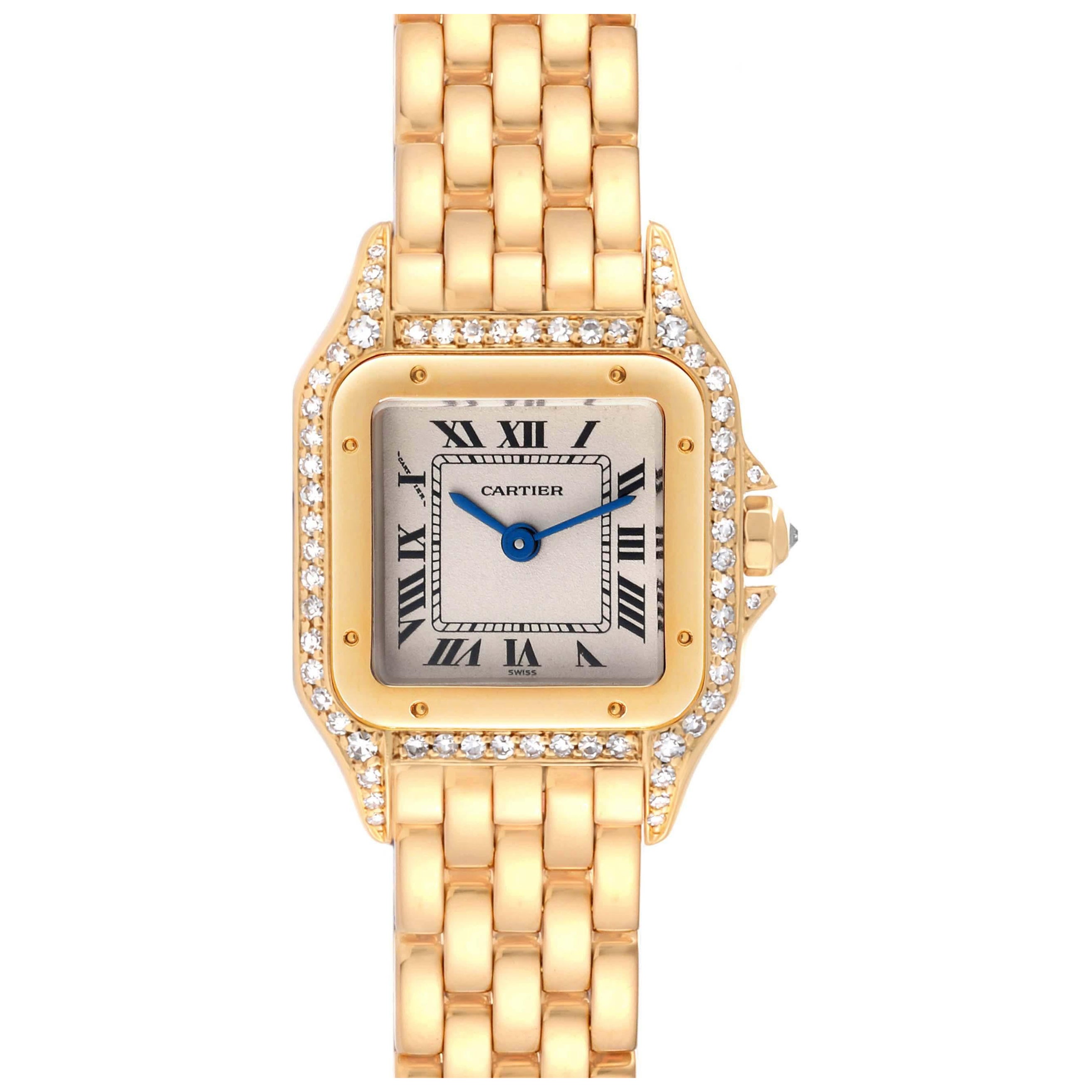 Cartier Panthere Small Yellow Gold Diamond Ladies Watch 17439