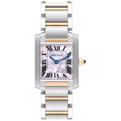 Cartier Tank Francaise Steel Rose Gold Mother of Pearl Ladies Watch W51027Q4