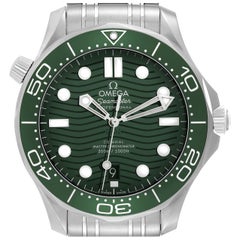 Omega Seamaster Diver Green Dial Steel Mens Watch 210.30.42.20.10.001 Box Card