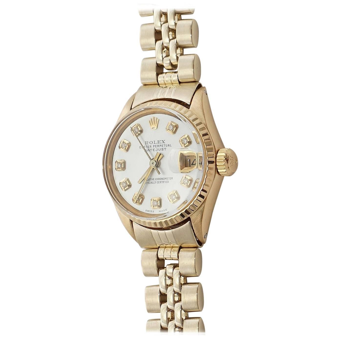 Diamond Ladies Rolex Presidential Wrist Watch at 1stDibs