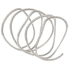 Diamond Yellow Gold Flexible Coil Bracelet 12
