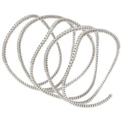 Diamond Yellow Gold Flexible Coil Bracelet