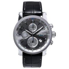 Used Mont Blanc Stainless Steel Time Walker UTC Self Winding Wristwatch