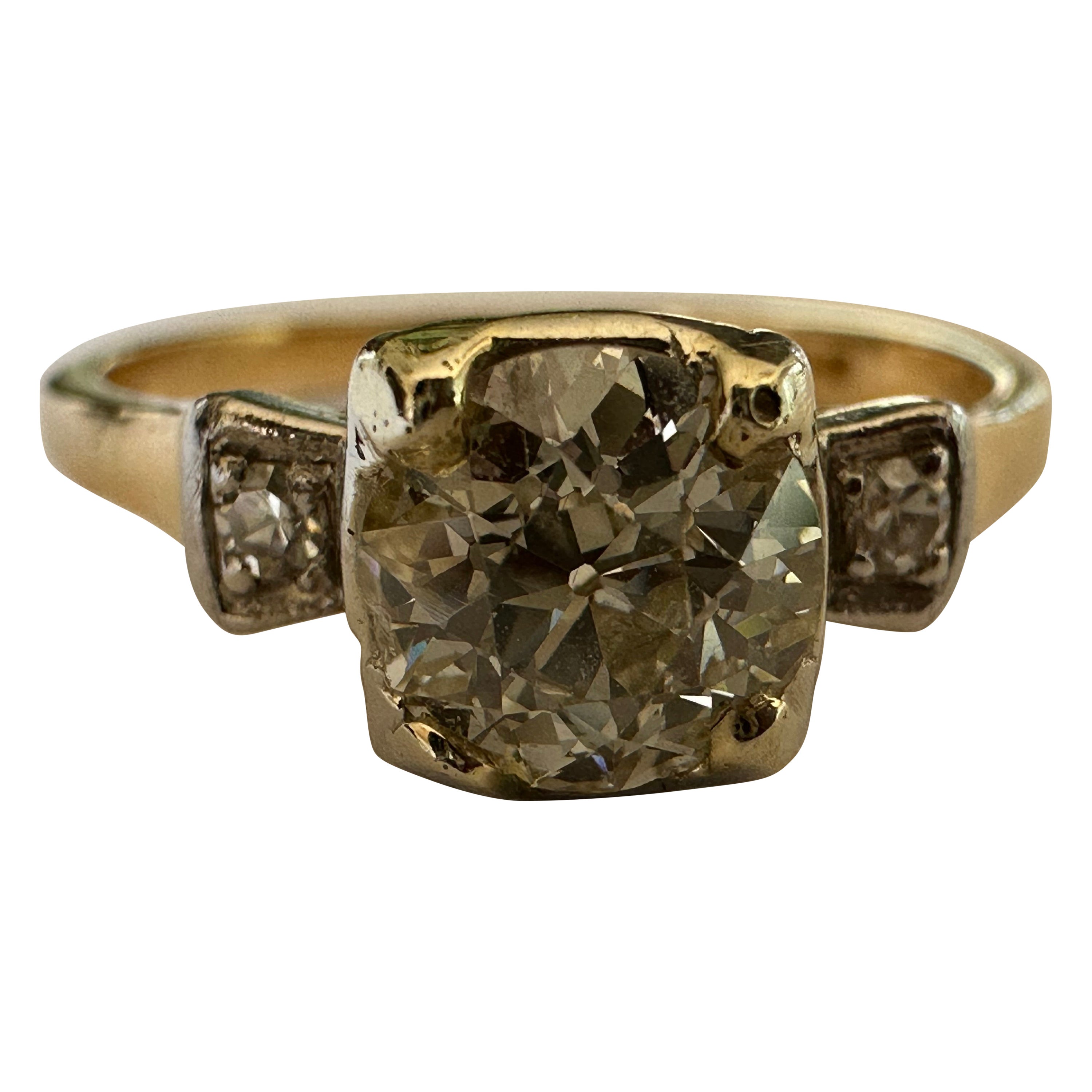 Three-Stone Diamond Engagement Ring  For Sale