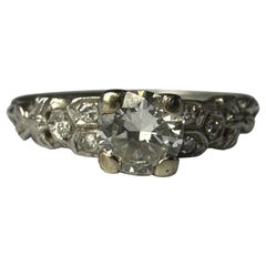 Retro Art Deco Diamond Engagement Ring 