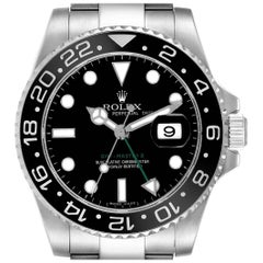 Rolex GMT Master II Cadran noir Aiguille verte Montre homme en acier 116710 Box Card