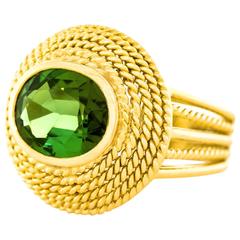Fabulous Fifties Gold Ring with 3.5 carat Tourmaline