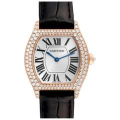 Cartier Tortue Rose Gold Diamond Bezel Ladies Watch WA503751