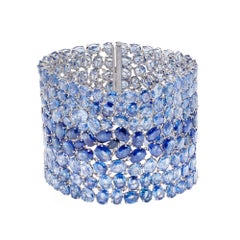Bracelet saphir 184, 55 carats or blanc