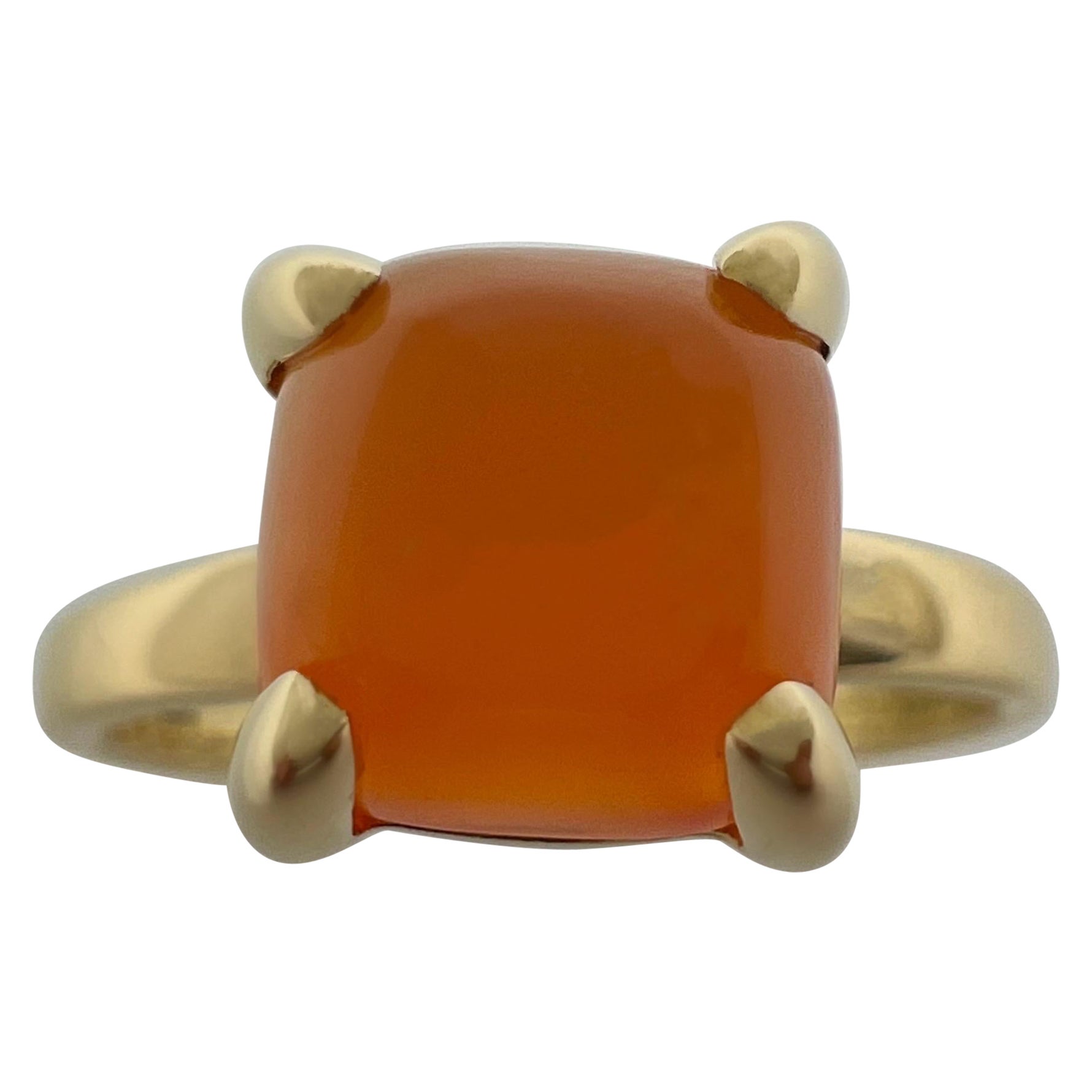 Tiffany & Co. Paloma Picasso Orange Chalcedony Sugar Stack Loaf 18k Gold Ring For Sale