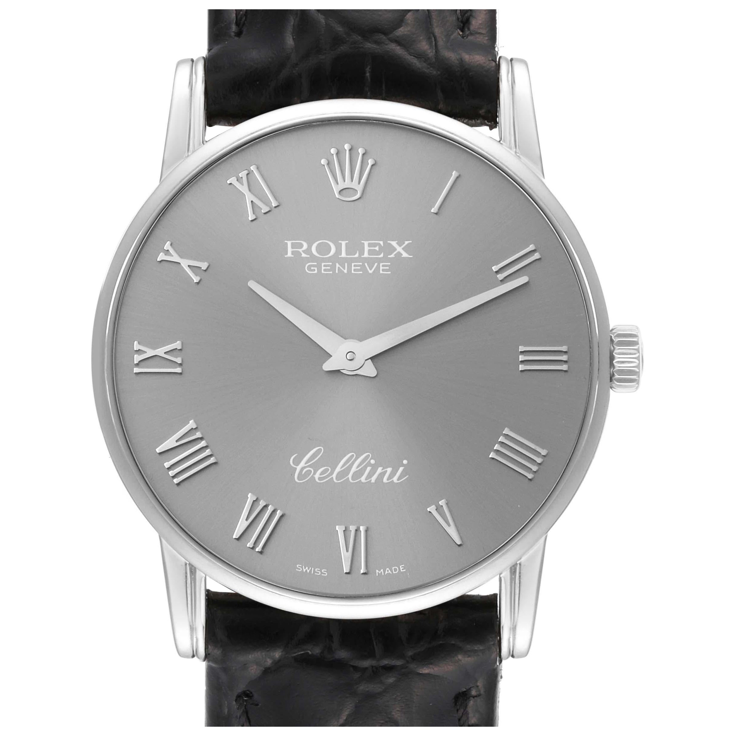 Rolex Cellini Classic Slate Dial White Gold Mens Watch 5116